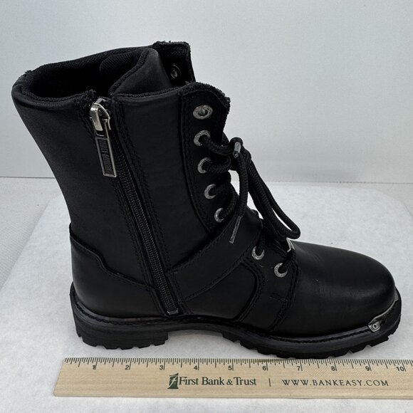 Harley Davidson Womens 6.5M Black Leather Studded Mindy D87051 Motorcycle Boots - Picture 16 of 16